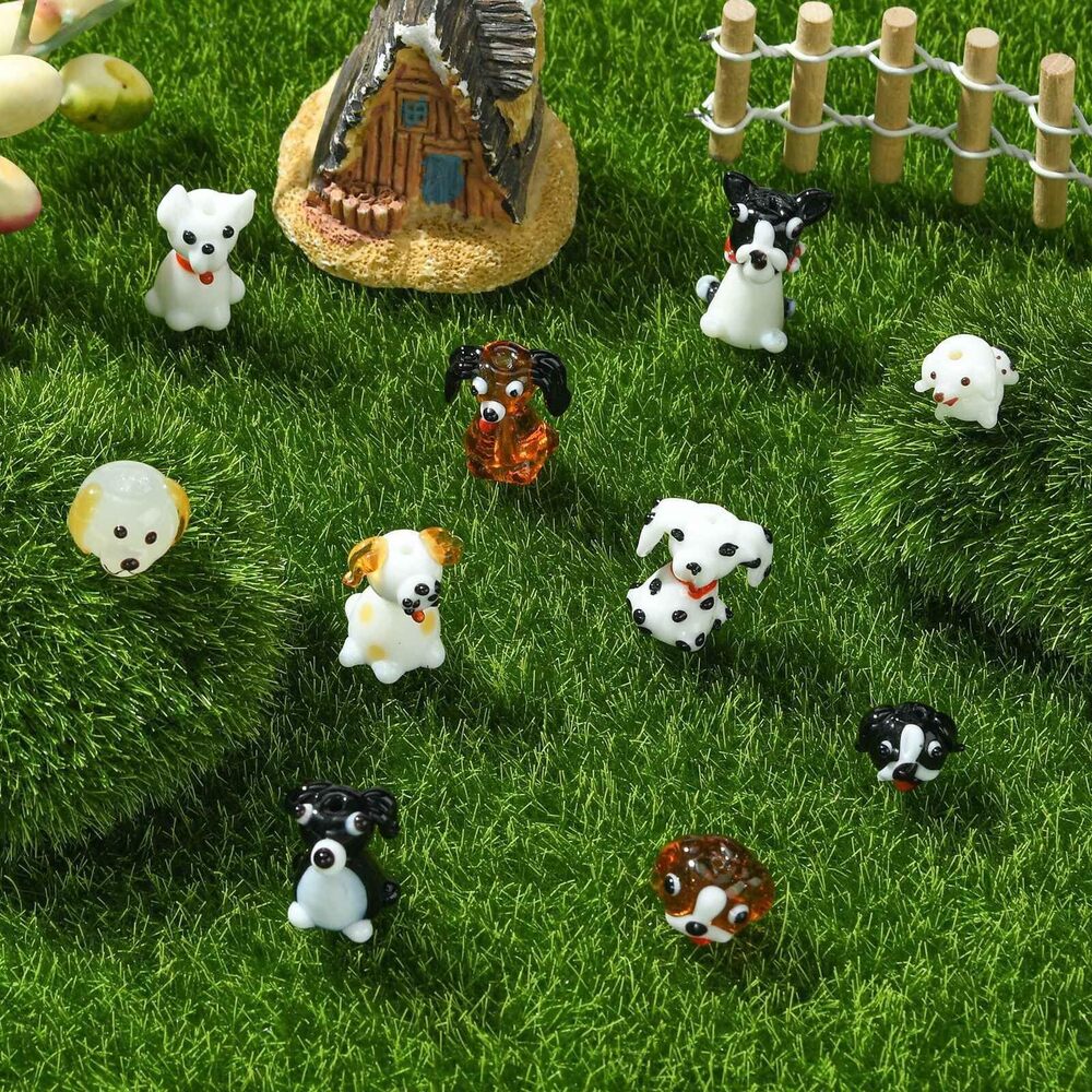 4056 10Pcs 10 Styles Dog Lampwork Beads Handmade Glass Animal Puppy Beads - Picture 5 of 8